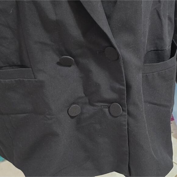 ELOQUII  Black Blazer Jacket Oversized Double Breasted Career Business Coat 18 - Picture 7 of 7